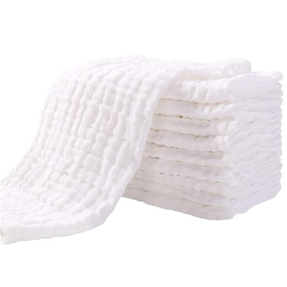 Muslin Burp Cloths for Baby 10 Pack 100% Cotton Baby Washcloths for Boys Girls
